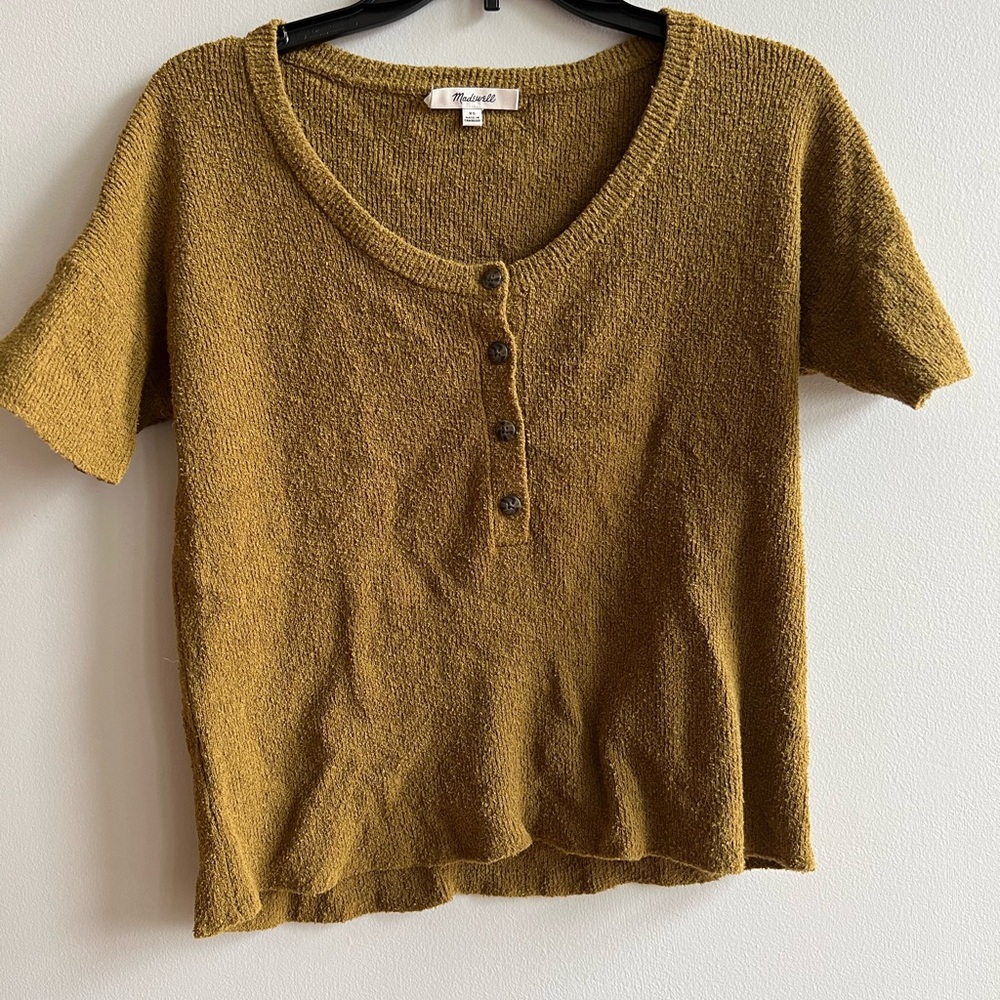 MADEWELL Women's Henley Sweater Tee XSmall